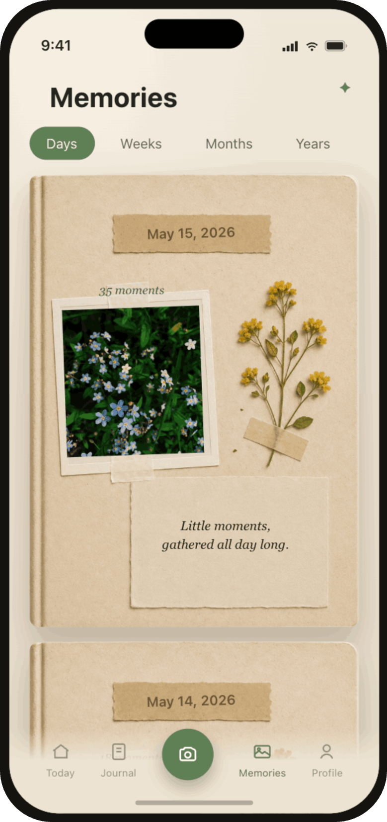 Your day as a scrapbook page
